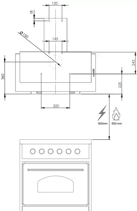 Вытяжка Pando P-730/90 CR NE+BL V. 850 SEC