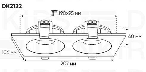 Встраиваемый светильник Denkirs Roto DK2122-BK