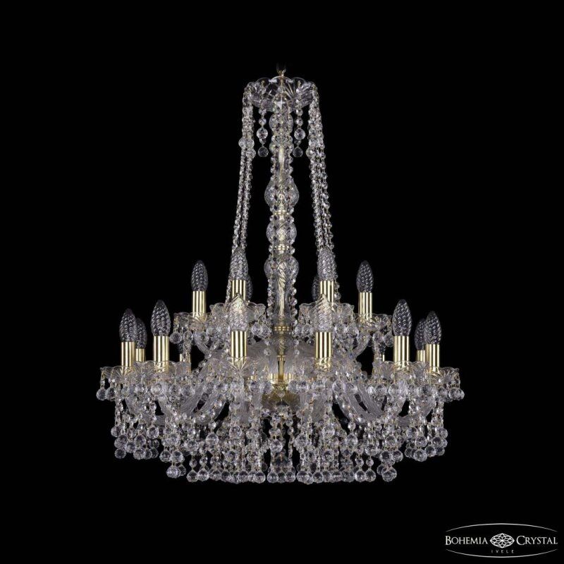 Подвесная люстра Bohemia Ivele Crystal 1409 1409/12+6/240/h-77 G