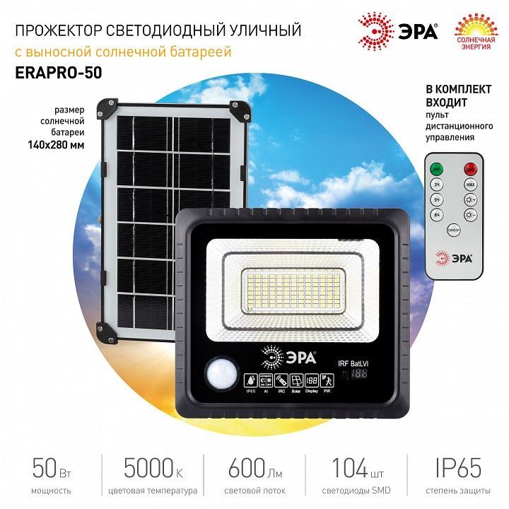 Настенно-потолочный прожектор Эра  ERAPRO-50