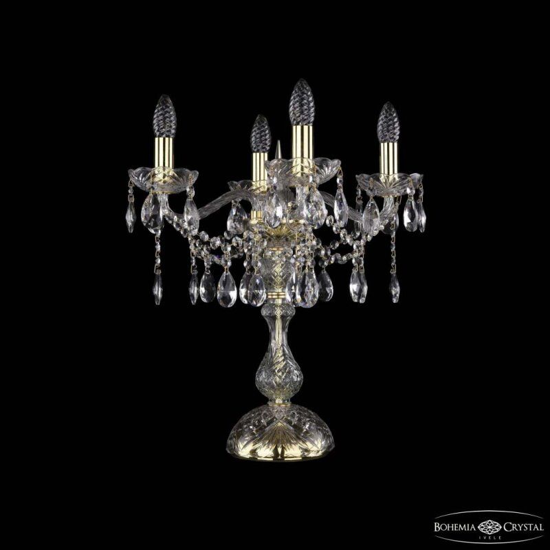 Настольная лампа декоративная Bohemia Ivele Crystal 1413 1413L/4/141-47 G
