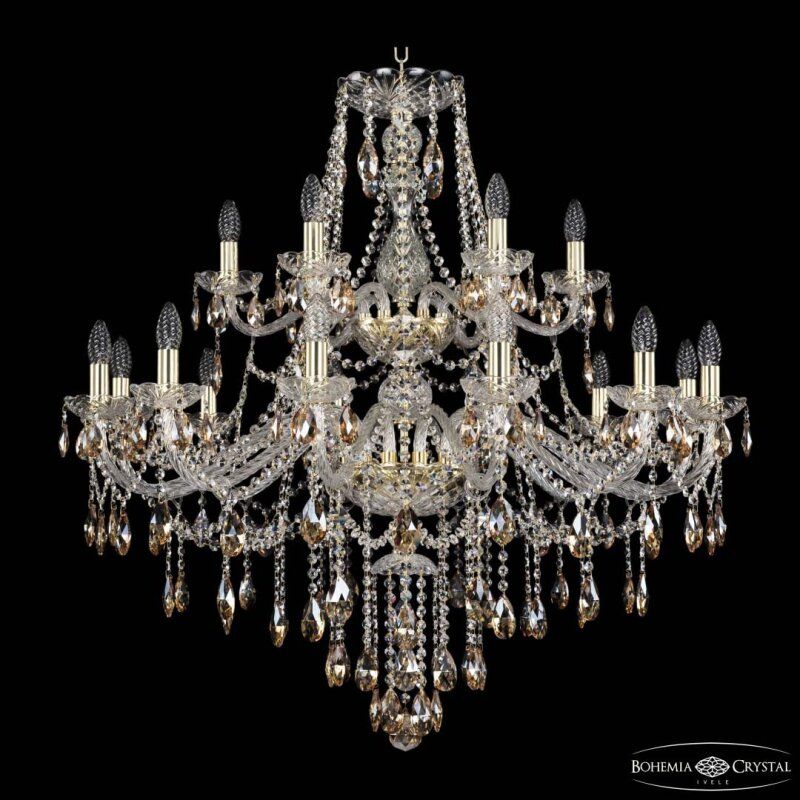 Подвесная люстра Bohemia Ivele Crystal 1415 1415/12+6/360/2d G K721