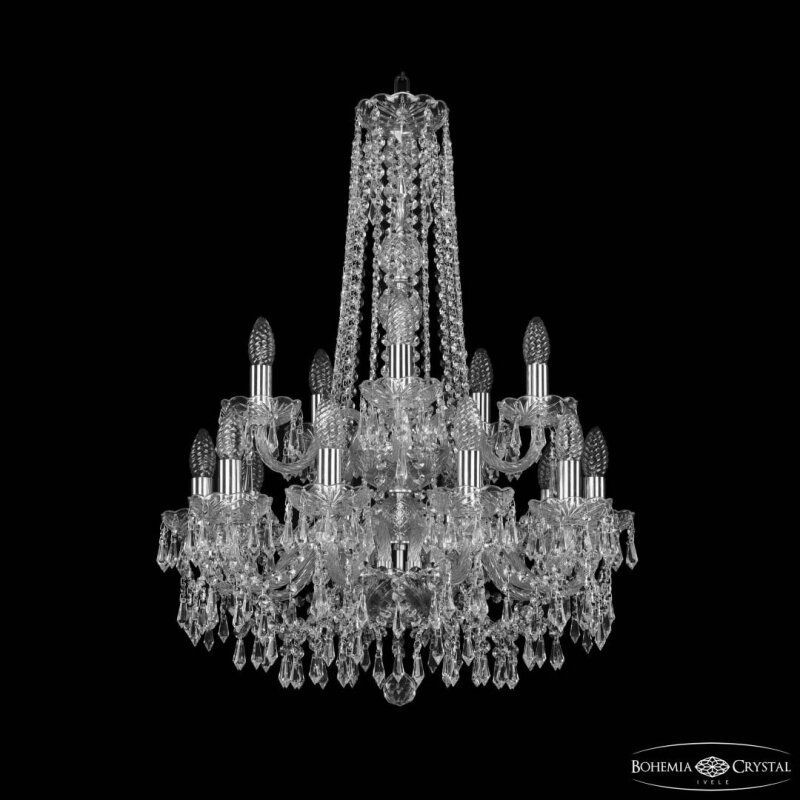 Подвесная люстра Bohemia Ivele Crystal 1403 1403/10+5/195/h-77/2d Ni