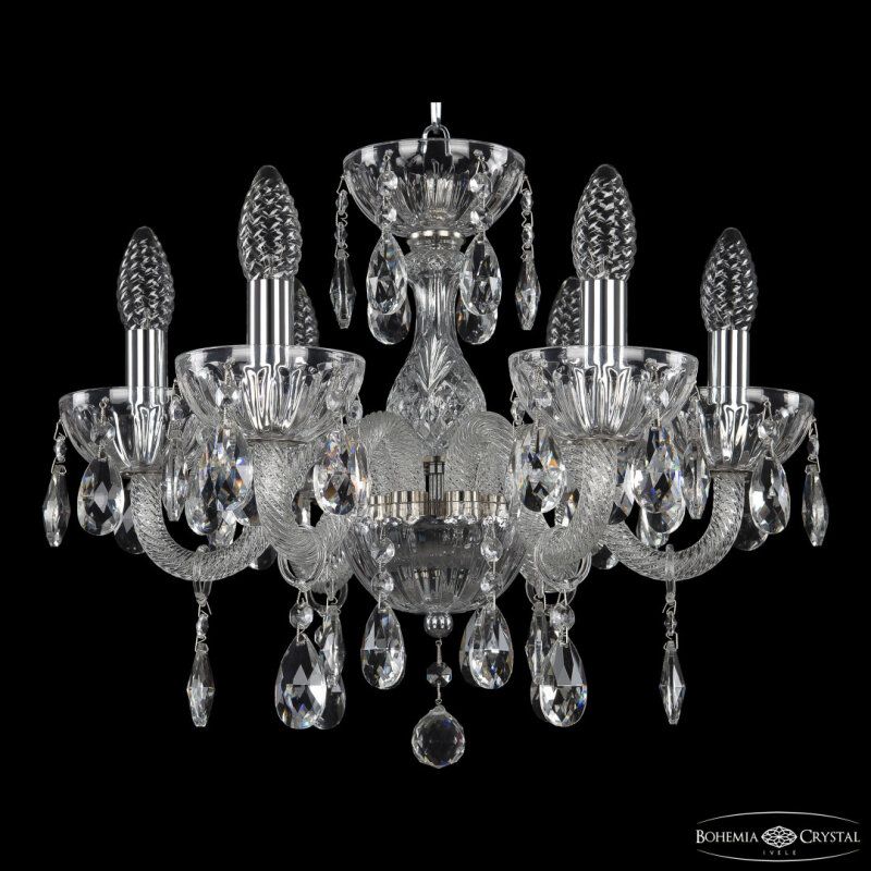Подвесная люстра Bohemia Ivele Crystal 5417 5417/6/141 Ni Clear/M-1H