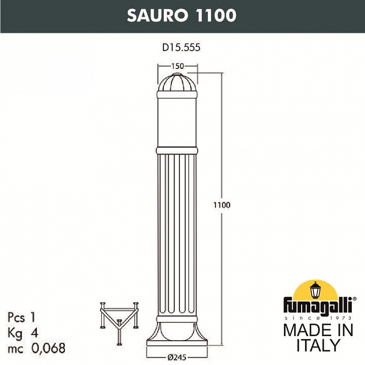 Фонарный столб Fumagalli SAURO D15.555.000.VYF1R