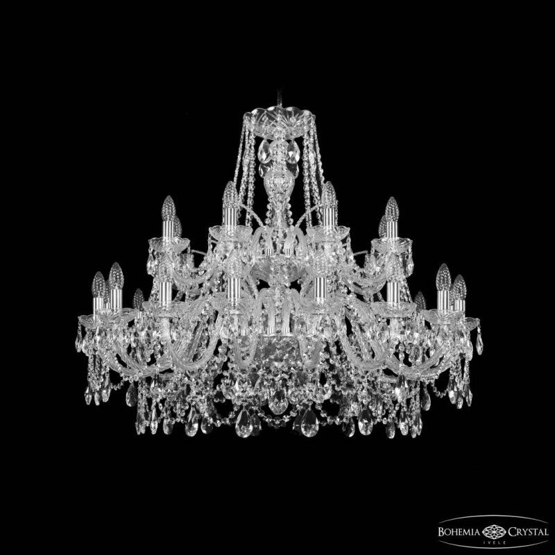 Подвесная люстра Bohemia Ivele Crystal 1411 1411/16+8/360/2d Ni