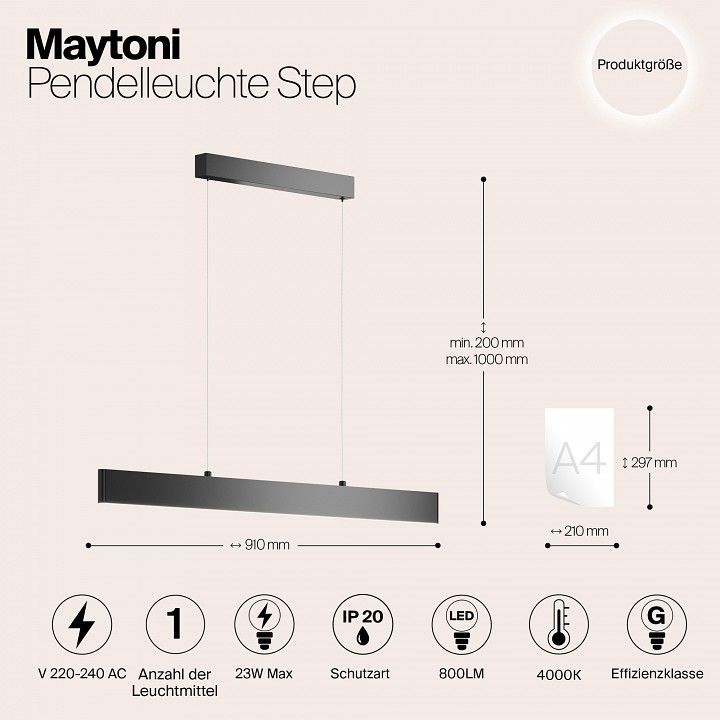 Подвесной светильник Maytoni Technical Шаг P010PL-L23W4K