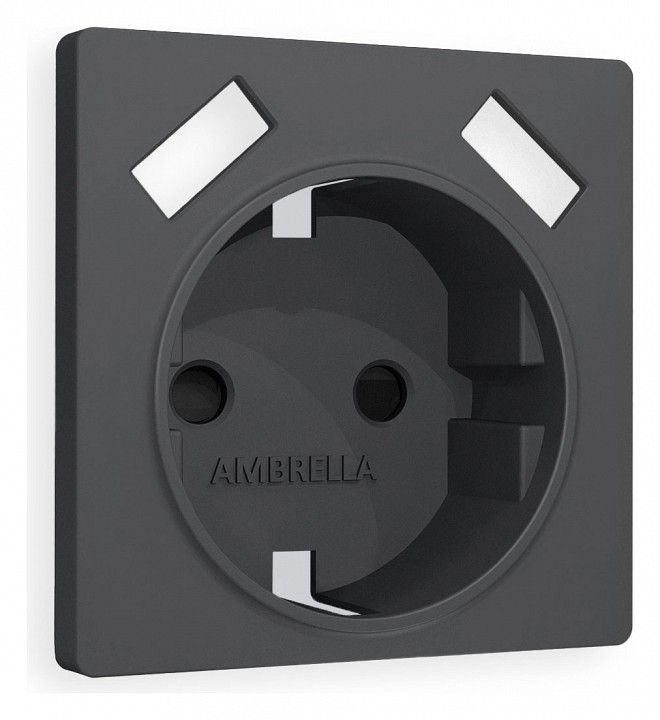 Накладка для розетки с заземлением и со шторками и 2хUSB type A Ambrella Volt ALFA AP9090