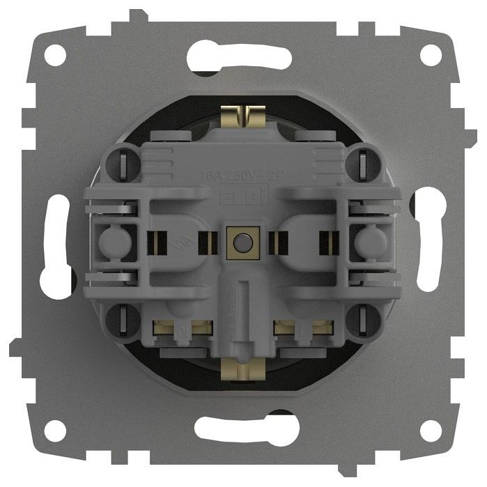 Розетка с заземлением и со шторкой, без рамки Elbi Eleсtriс Zena Vega 609-011100-243