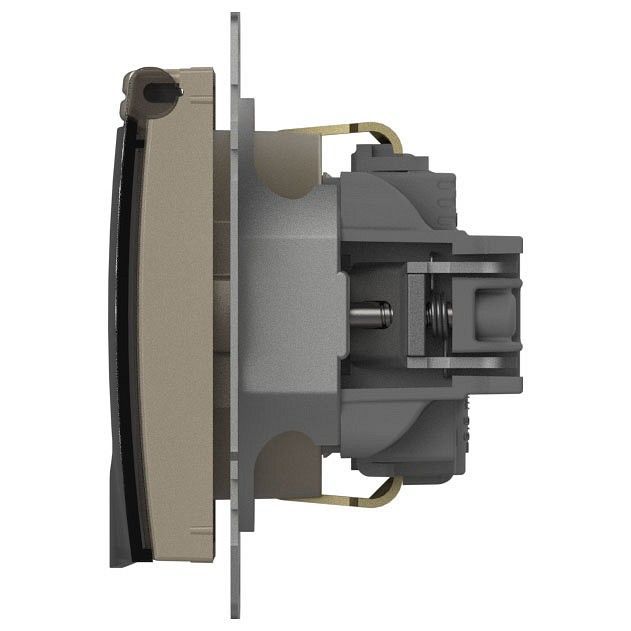 Розетка с заземлением с крышкой, без рамки Elbi Eleсtriс Zena Vega 609-012500-218