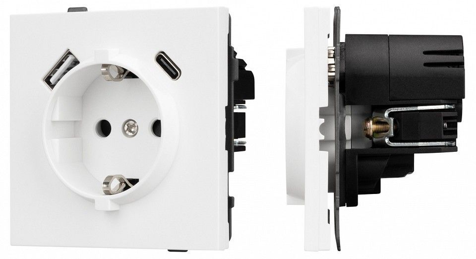 Розетка 2хUSB type A и C без рамки Arlight SCT-TENDO 054086