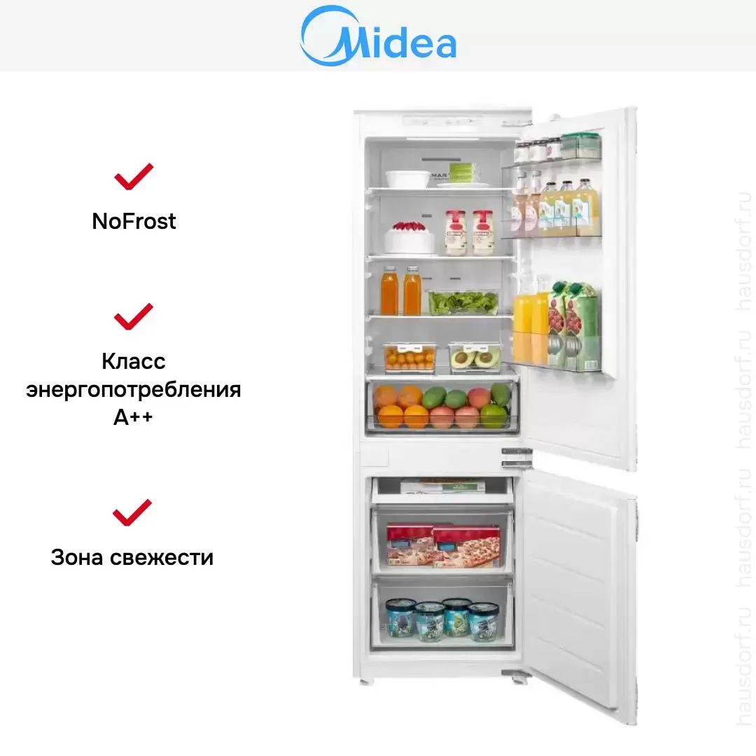 Встраиваемый холодильник Midea MDRE367FGE01