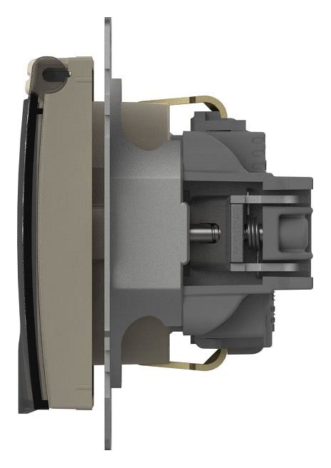 Розетка с заземлением и со шторкой, без рамки с крышкой Elbi Eleсtriс Zena Vega 609-010300-219