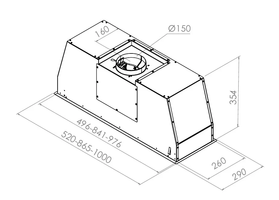 Вытяжка Pando PRO/52 INOX V. 830