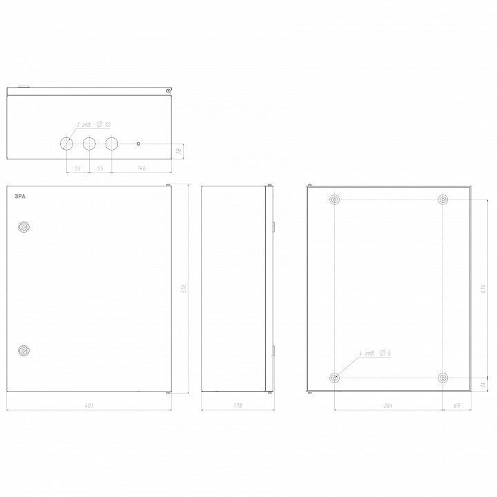 Электрический щиток накладной Эра  SHMPg-06_IP54_SIMPLE