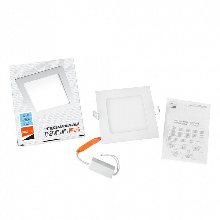 Встраиваемый светильник Jazzway  PPL-S 15W 6500K IP40 WH
