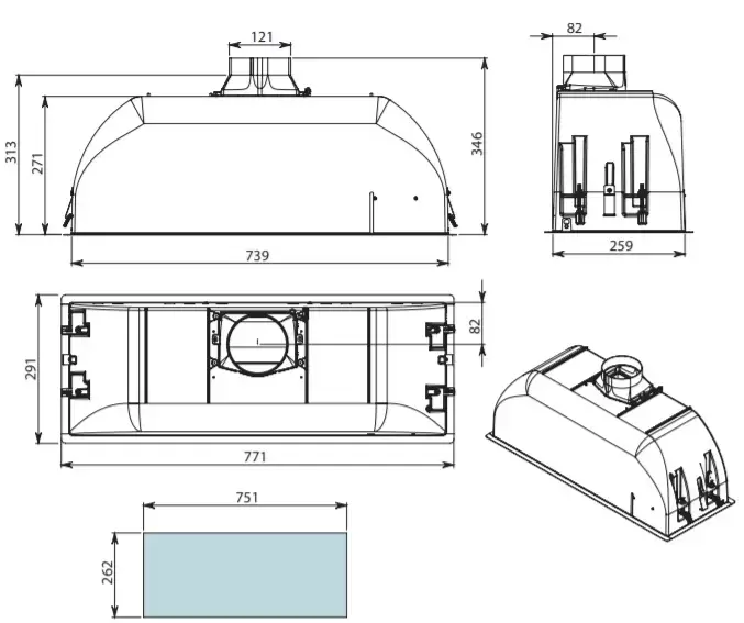 Встраиваемая вытяжка Falmec BUILT-IN BURANO 70 INOX