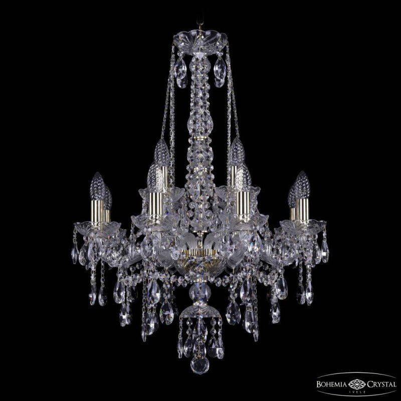 Подвесная люстра Bohemia Ivele Crystal 1415 1415/8+4/200/h-75 G