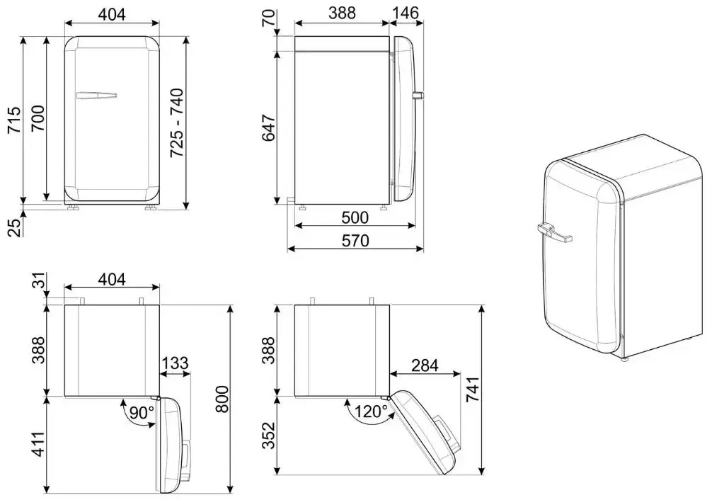 Мини-бар Smeg FAB5RPB3