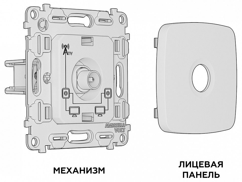 ТВ-розетка без рамки Ambrella Volt OMEGA MO113030