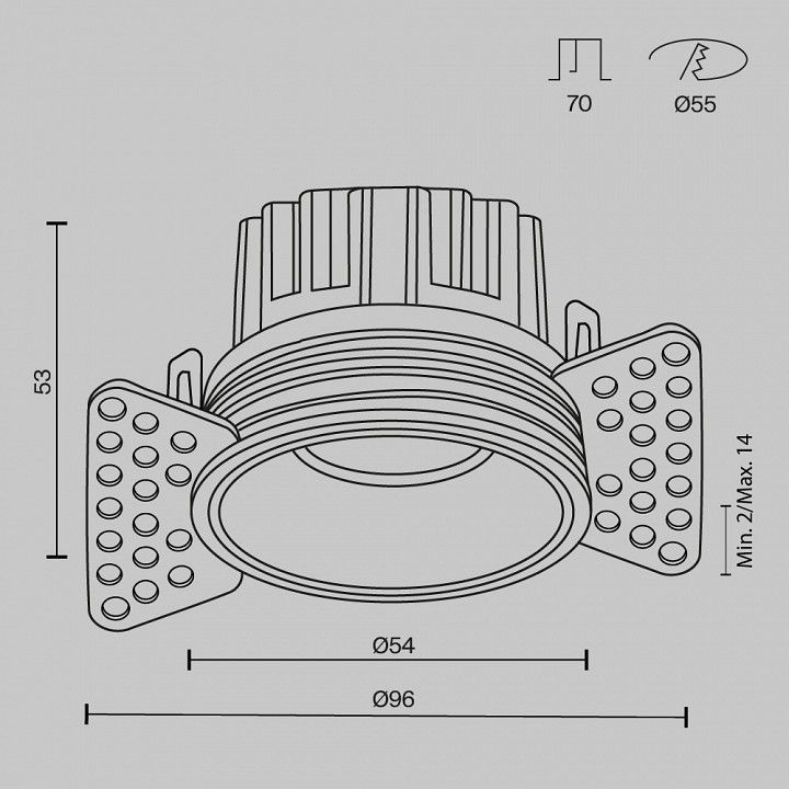 Встраиваемый светильник Maytoni Technical Раунд DL058-7W2.7K-TRS-W