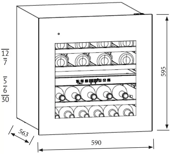 Встраиваемый винный шкаф Korting KFW 604 DB GXN