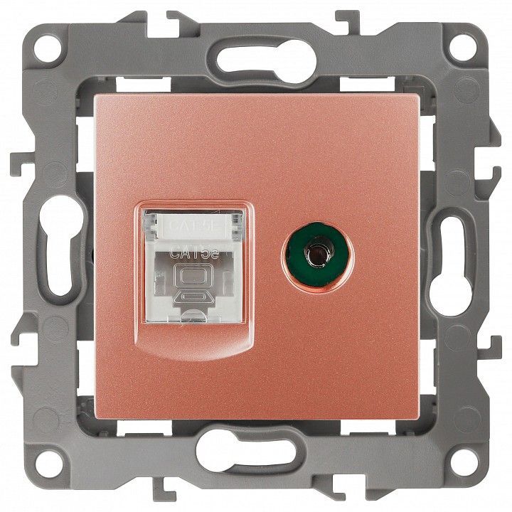 ТВ-розетка и розетка Ethernet RJ-45 без рамки Эра Эра 12 12-3110-14