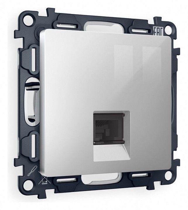 Розетка Ethernet RJ-45 и со шторками, без рамки Ambrella Volt ALFA MA412010