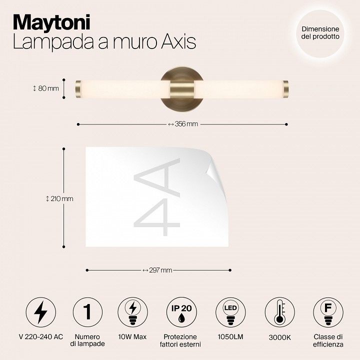 Бра Maytoni Ось MOD106WL-L10G3K