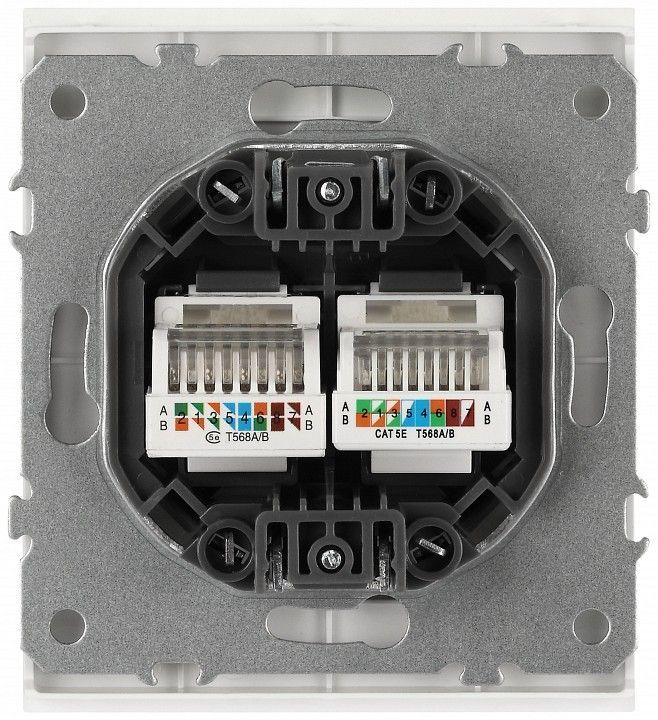 Розетка двойная Ethernet RJ-45 без рамки Эра Arktik 16-3108-01