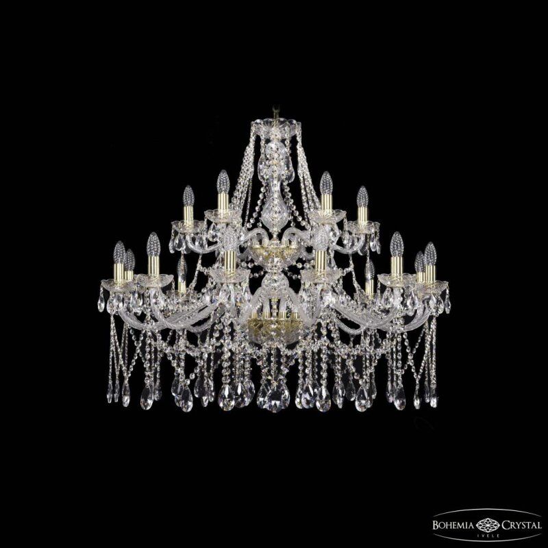 Подвесная люстра Bohemia Ivele Crystal 1413 1413/12+6/360/2d G