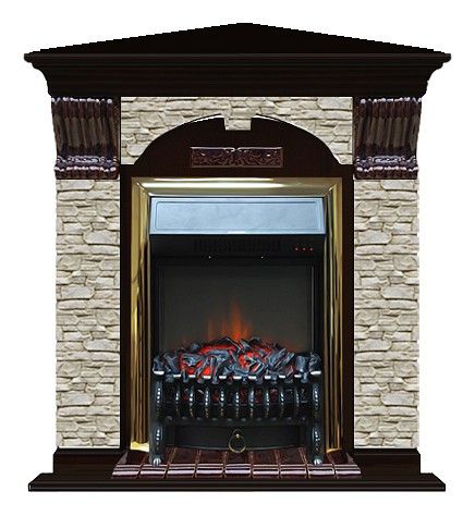 Комплект из электрокамина напольного и портала (106.5x81x98 см) Арочный ГО угл. Fobos BR АРУ00042