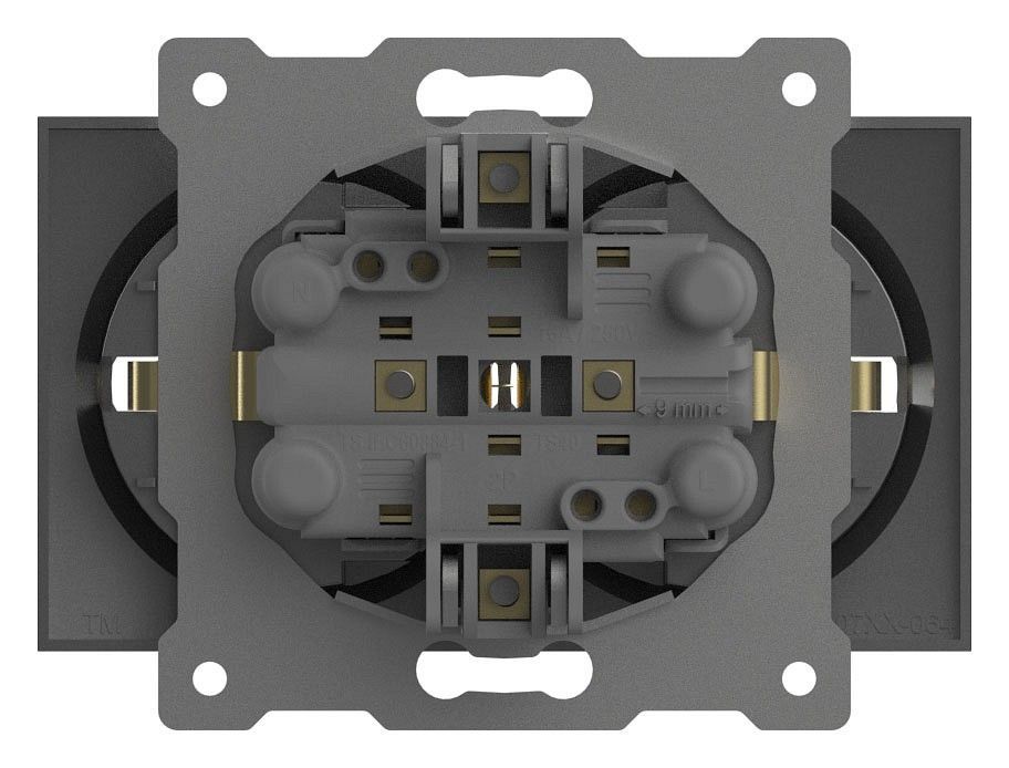 Розетка двойная с заземлением, без рамки Elbi Eleсtriс Zena Vega 609-011000-907