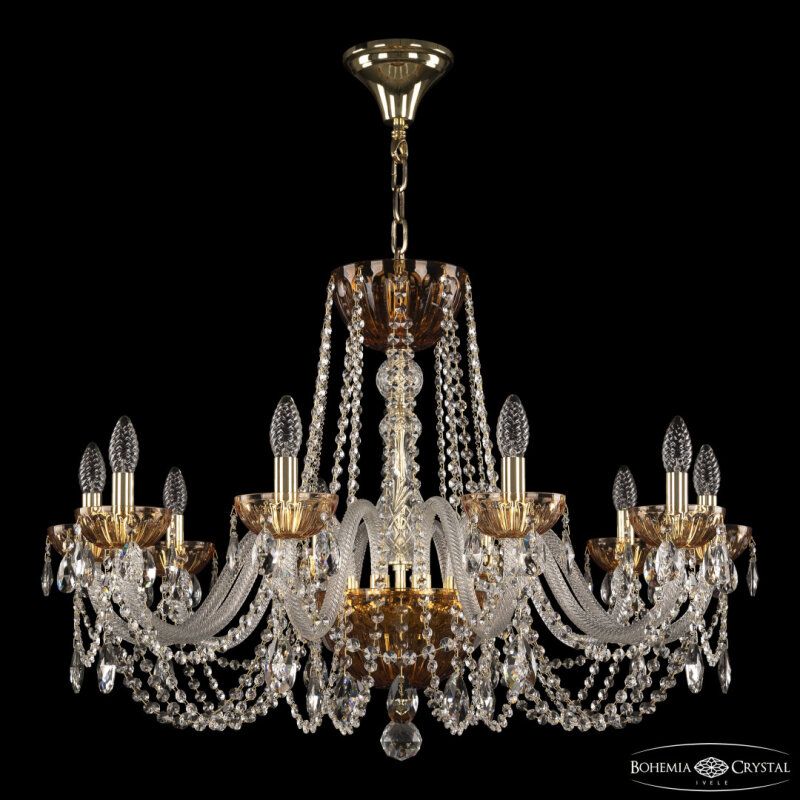 Подвесная люстра Bohemia Ivele Crystal 5402 5402/10/300 G Amber/M-1H