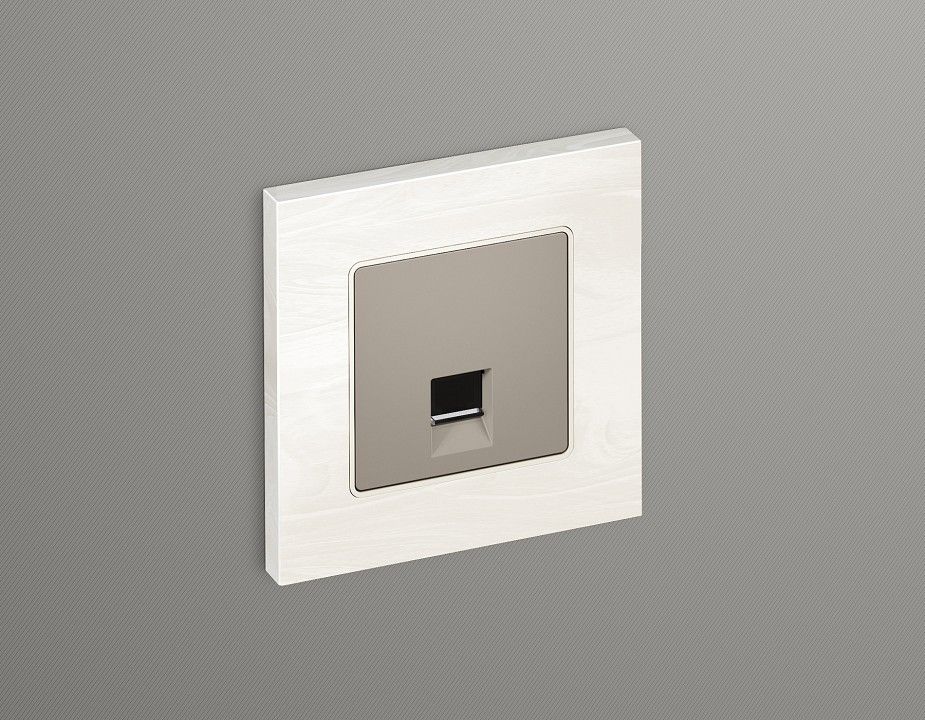 Накладка для розетки RJ-11 или RJ-45 Ambrella Volt ALFA AP3720