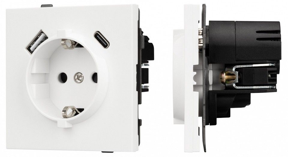 Розетка 2хUSB type A и C без рамки Arlight SCT-TENDO 054610