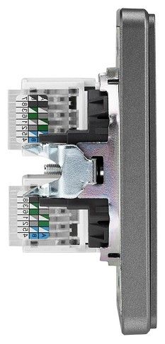 Розетка двойная Ethernet RJ-45 без рамки Kranz ROUND KR-78-0725-2