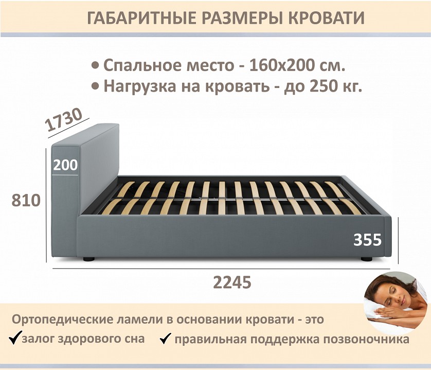 Кровать двуспальная Skandi 1600