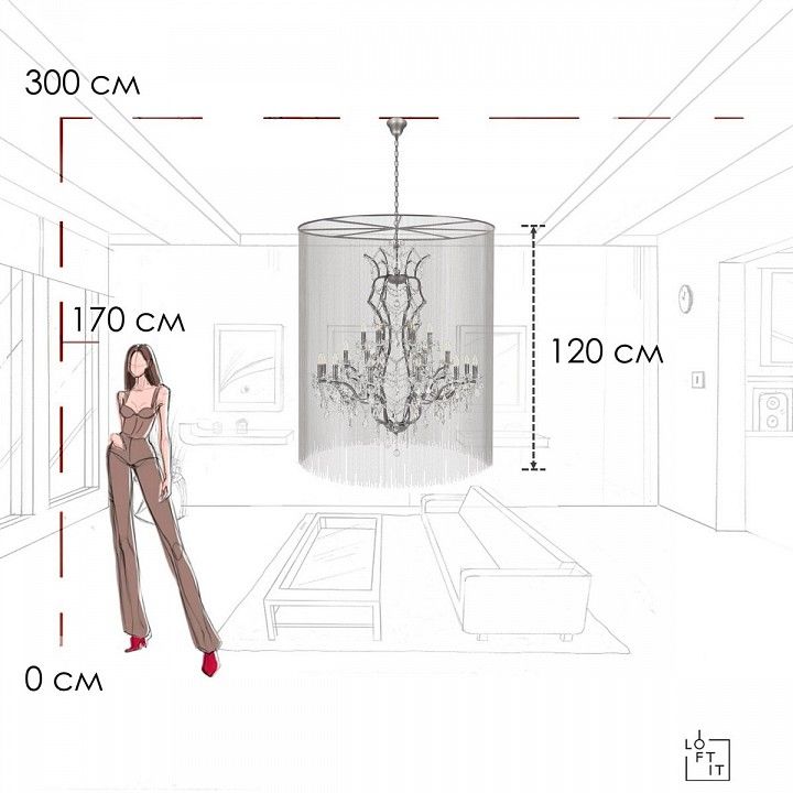 Подвесная люстра Loft it Vaille Crystal 10450/1200