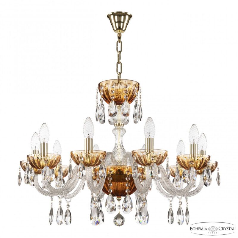 Подвесная люстра Bohemia Ivele Crystal 5417 5417/10/240 G Amber/M-1H