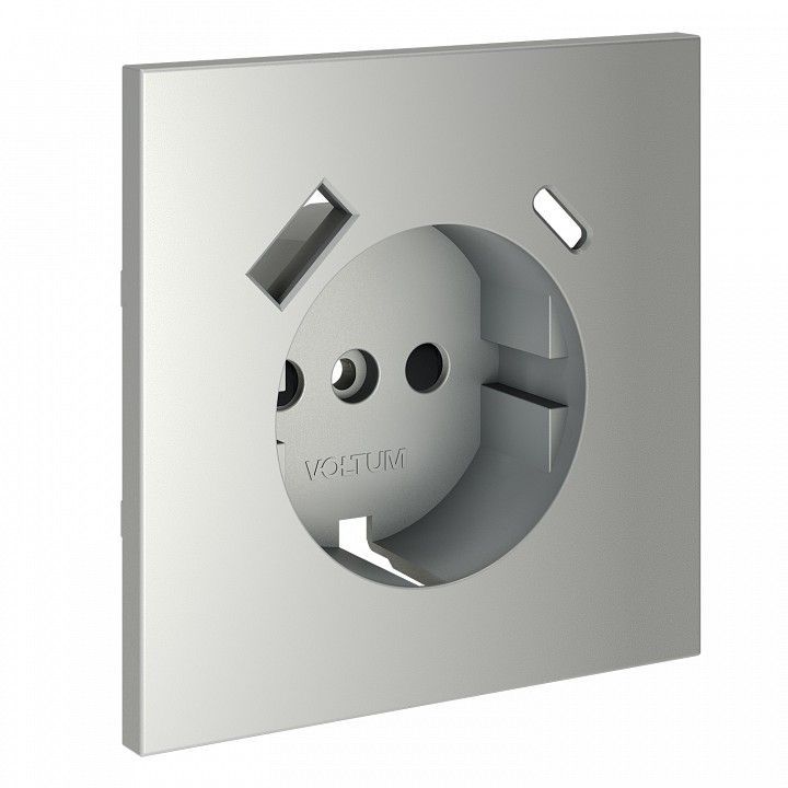 Накладка для розетки с заземлением и со шторками и 2хUSB type A и C Voltum S70 VLS001005