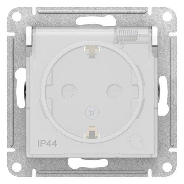 Розетка с заземлением и шторками, без рамки Systeme Electric AtlasDesign ATN440146, SE ATN440146