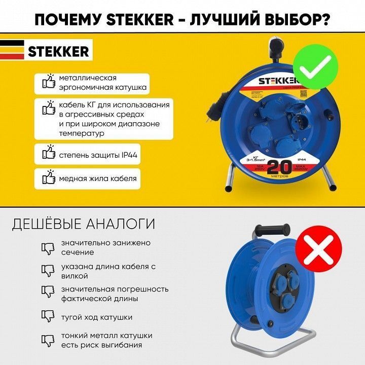 Удлинитель Stekker Professional 39785