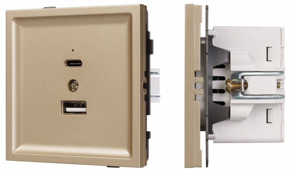 Розетка 2хUSB type A и C без рамки Arlight SCT-TENDO 054537