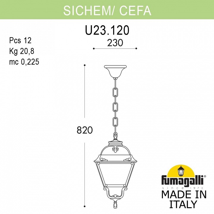Подвесной светильник Fumagalli CEFA U23.120.000.AYE27