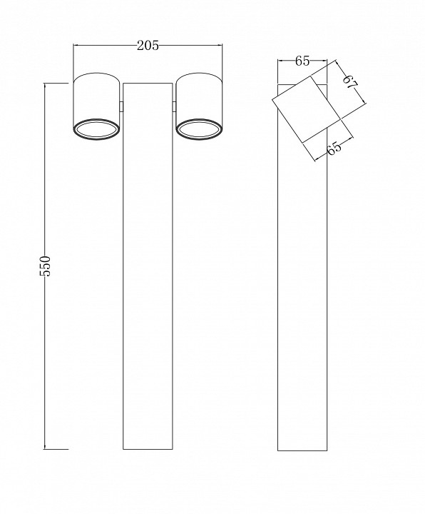 Наземный низкий светильник Maytoni Outdoor Wall Street O010FL-02B