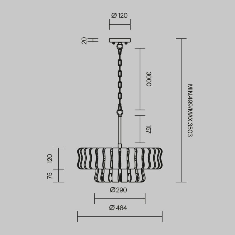 Подвесная люстра Maytoni Болдер MOD538PL-05MG