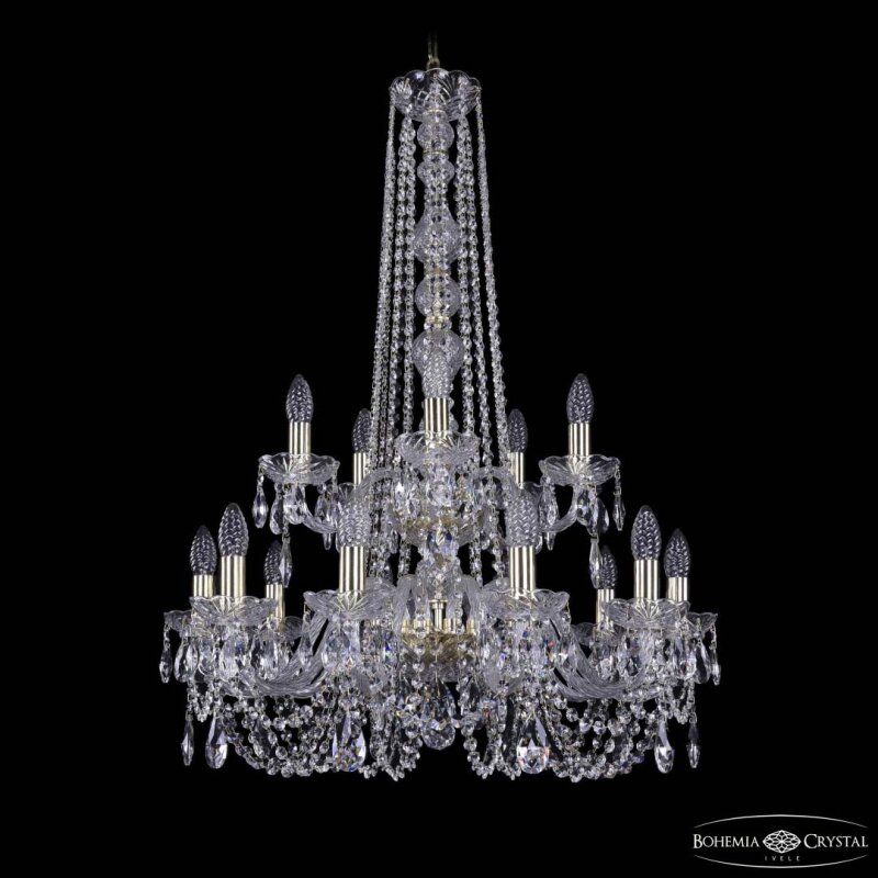 Подвесная люстра Bohemia Ivele Crystal 1402 1402/10+5/240/h-90/2d G