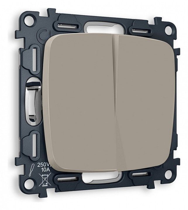 Выключатель двухклавишный без рамки Ambrella Volt OMEGA MO363010