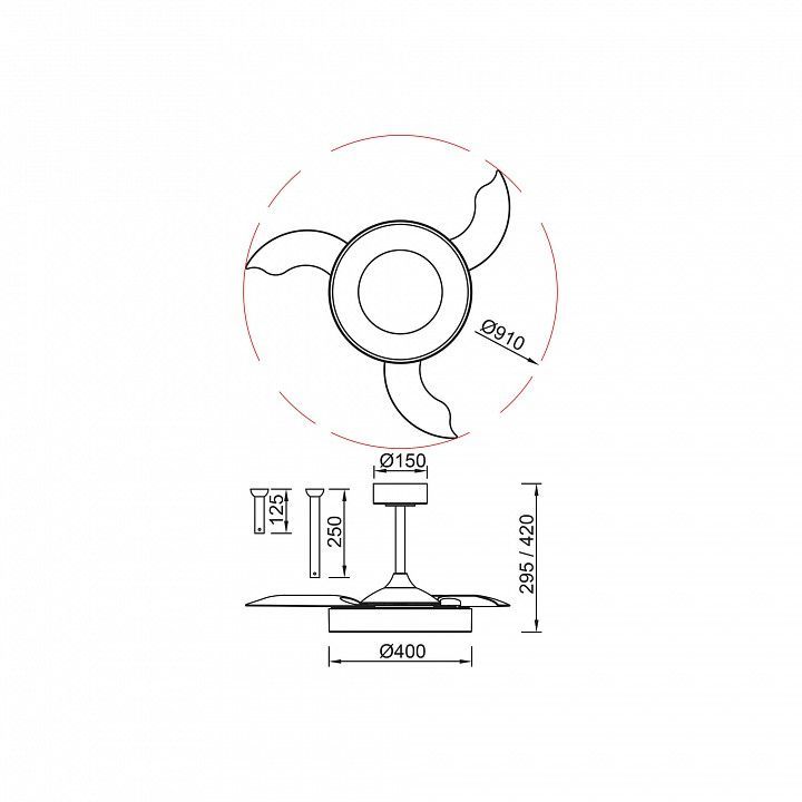 Светильник с вентилятором Mantra Niseko Fan 9064